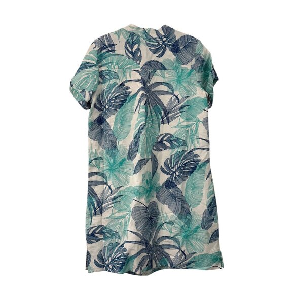Tori Richard Honolulu Blue Floral Hawaiian Linen Blend Shirt Dress Womens Small - Picture 5 of 7